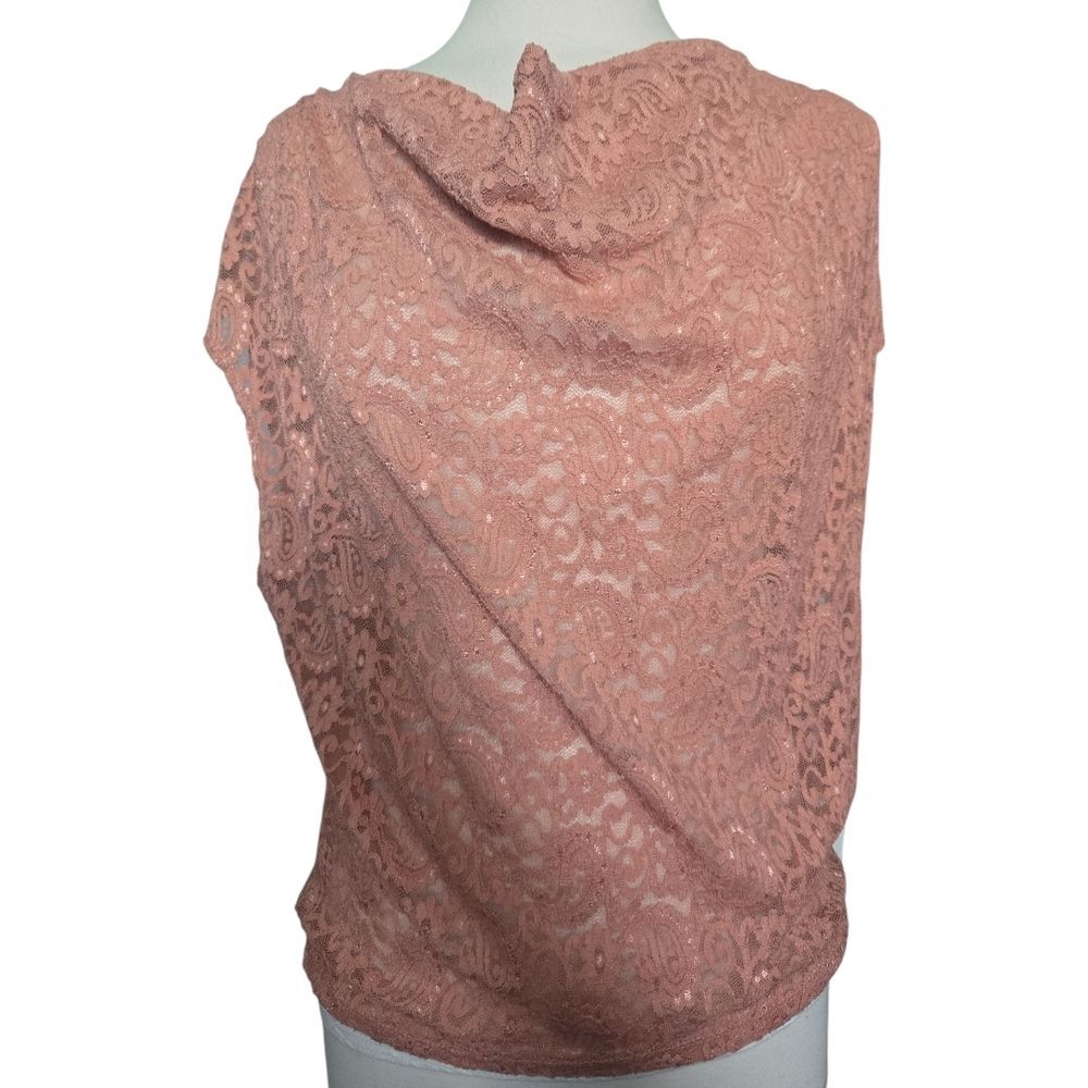 Pink Cowl Neck Lace Topred by BKE - M